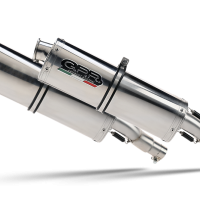 Escape compatible con Kawasaki Klv 1000 2004-2007, Trioval, Par de terminales de escape homologados, con db killer extraíbles y tubos de conexión específicos 