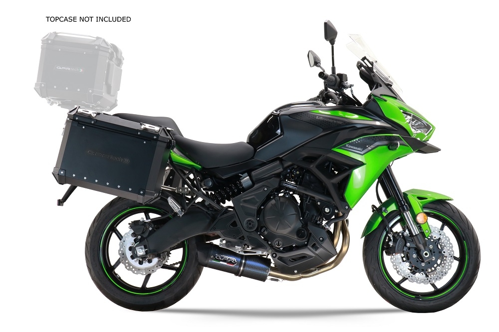 GPR TECH compatible con  Kawasaki Versys 650 2023/2024 e5 plus Par de maletas laterales en aluminio color negro con portaequipajes específico Capacidad 38 LT. + 38 LT.