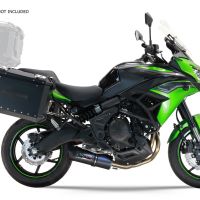 GPR TECH compatible con  Kawasaki Versys 650 2021/2022 e5 Par de maletas laterales en aluminio color negro con portaequipajes específico Capacidad 38 LT. + 38 LT.