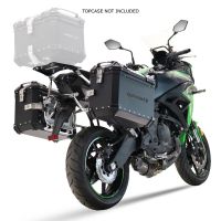 GPR TECH compatible con  Kawasaki Versys 650 2023/2024 e5 plus Par de maletas laterales en aluminio color negro con portaequipajes específico Capacidad 38 LT. + 38 LT.