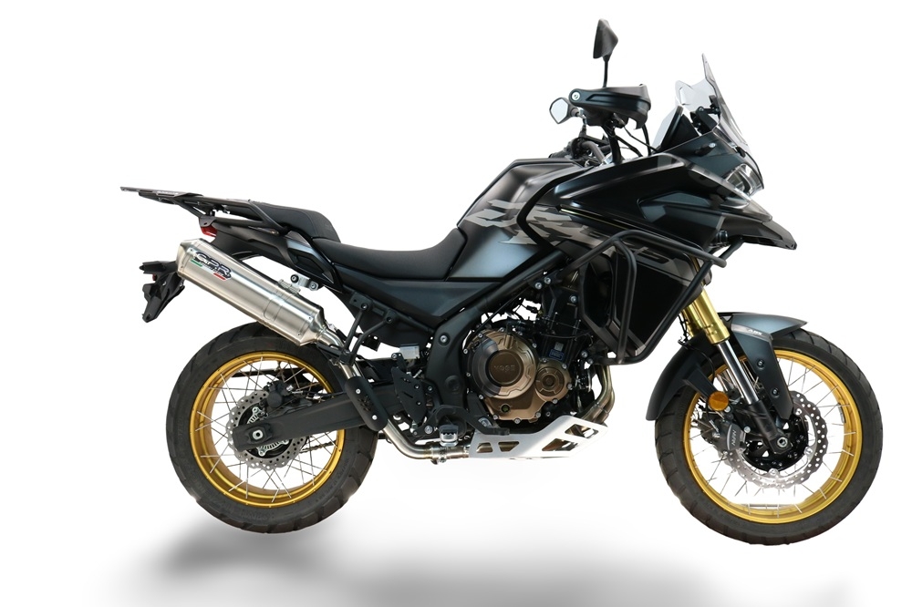 GPR escape compatible con Voge 625DSX 2024-2025, Satinox , Escape legal, homologado, silenciador con db killer desmontable y tubo de conexión específico 