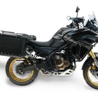 GPR TECH compatible con  Voge 625DSX 2024/2026 e5 Par de maletas laterales en aluminio con lado derecho contorneado, color negro con portaequipajes específico Capacidad 38 LT. + 32 LT.