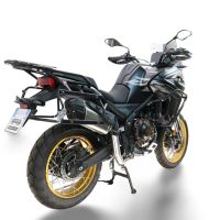 GPR TECH compatible con  Voge 625DSX 2024/2026 e5 Par de maletas laterales en aluminio con lado derecho contorneado, color plata con portaequipajes específico Capacidad 38 LT. + 32 LT.