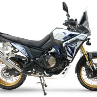 GPR TECH compatible con  Voge DS 800 Rally 2025/2026 Par de maletas laterales en aluminio con lado derecho contorneado, color plata con portaequipajes específico TECH-EVO  Capacidad 38 LT. + 32 LT.