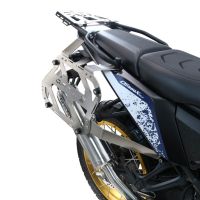 GPR TECH compatible con  Voge DS 800 Rally 2025/2026 Par de maletas laterales en aluminio con lado derecho contorneado, color plata con portaequipajes específico TECH-EVO  Capacidad 38 LT. + 32 LT.