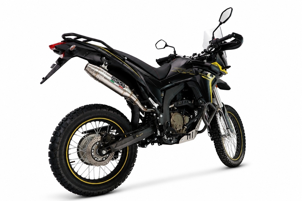 GPR escape compatible con Voge 300Rally 2025-2026, Deeptone Inox, Escape legal, homologado, silenciador con catalizador, db killer desmontable y tubo de conexión específico 