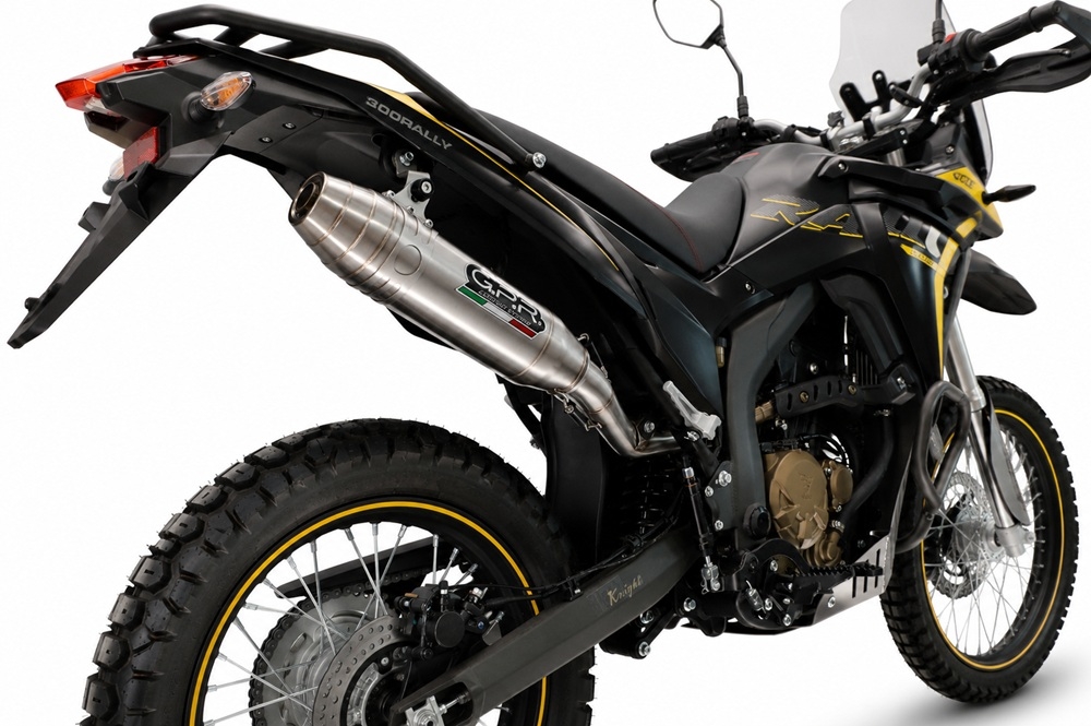 GPR escape compatible con Voge 300Rally 2025-2026, Deeptone Inox, Escape legal, homologado, silenciador con catalizador, db killer desmontable y tubo de conexión específico 