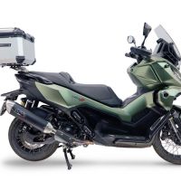 Baúl GPR TECH compatible con  Voge SR 450 X 2026/2027 e5 plus Baúl Alpi-Tech en aluminio color plata, incluye portaequipajes específico de aluminio y placa especifica de acero. Capacidad Litros 35