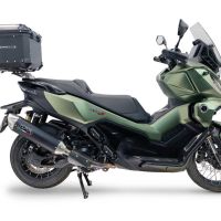 Baúl GPR TECH compatible con  Voge SR 450 X 2026/2027 e5 plus Baúl Alpi-Tech en aluminio color plata, incluye portaequipajes específico de aluminio y placa especifica de acero. Capacidad Litros 26