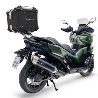 Baúl GPR TECH compatible con  Voge SR 450 X 2026/2027 e5 plus Baúl Alpi-Tech en aluminio color plata, incluye portaequipajes específico de aluminio y placa especifica de acero. Capacidad Litros 26