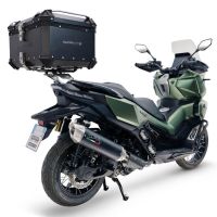 Baúl GPR TECH compatible con  Voge SR 450 X 2026/2027 e5 plus Baúl Alpi-Tech en aluminio color plata, incluye portaequipajes específico de aluminio y placa especifica de acero. Capacidad Litros 45
