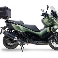 Baúl GPR TECH compatible con  Voge SR 450 X 2026/2027 e5 plus Baúl Alpi-Tech en aluminio color plata, incluye portaequipajes específico de aluminio y placa especifica de acero. Capacidad Litros 35