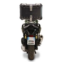 Baúl GPR TECH compatible con  Voge SR 450 X 2026/2027 e5 plus Baúl Alpi-Tech en aluminio color plata, incluye portaequipajes específico de aluminio y placa especifica de acero. Capacidad Litros 35