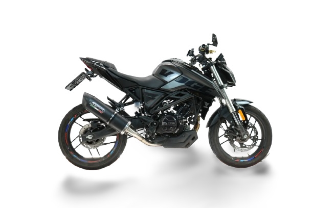 GPR escape compatible con  Voge Brivido R125 2025-2026, Furore Nero, Escape completo, no legal para países de la UE, con db killer extraíble 