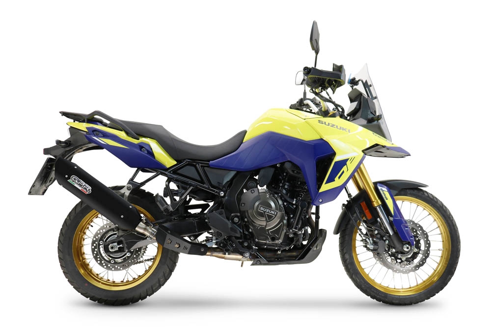 Escape compatible con Suzuki V-STROM DL 800 DE - SE 2023-2025, Furore-X Titanio Nero, Escape legal, homologado, silenciador con db killer desmontable y tubo de conexión específico 