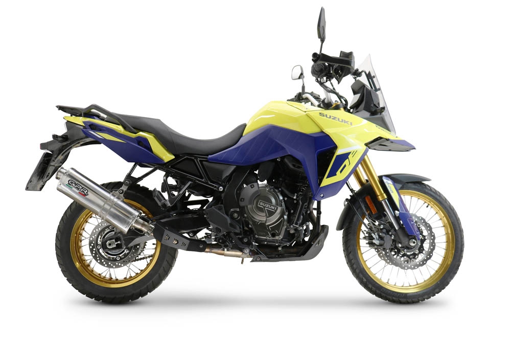 GPR escape compatible con  Suzuki V-STROM DL 800 DE - SE 2023-2025, Trioval, Escape legal, homologado, silenciador con db killer desmontable y tubo de conexión específico 