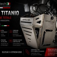 GPR TECH compatible con  Suzuki V-Strom Dl 650 2021/2023 e5 Protección del motor en titanio 