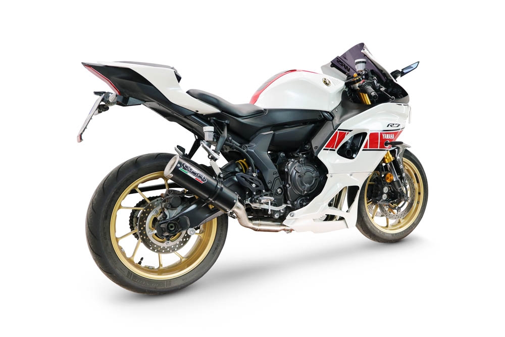 GPR escape compatible con Yamaha YZF R7 2021-2024, M3 Black Titanium, Escape completo racing, incluyendo colector y db killer desmontable, sin homologación 