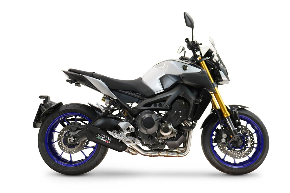 GPR escape compatible con  Yamaha Mt-09 2014-2020, GP-Revo Black Titanium, Escape linea completa racing, con db killer extraíble 
