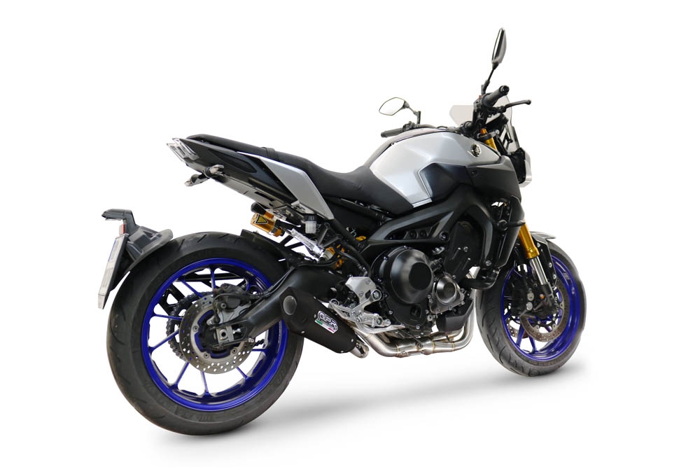 GPR escape compatible con  Yamaha Mt-09 2014-2020, GP-Revo Black Titanium, Escape linea completa racing, con db killer extraíble 
