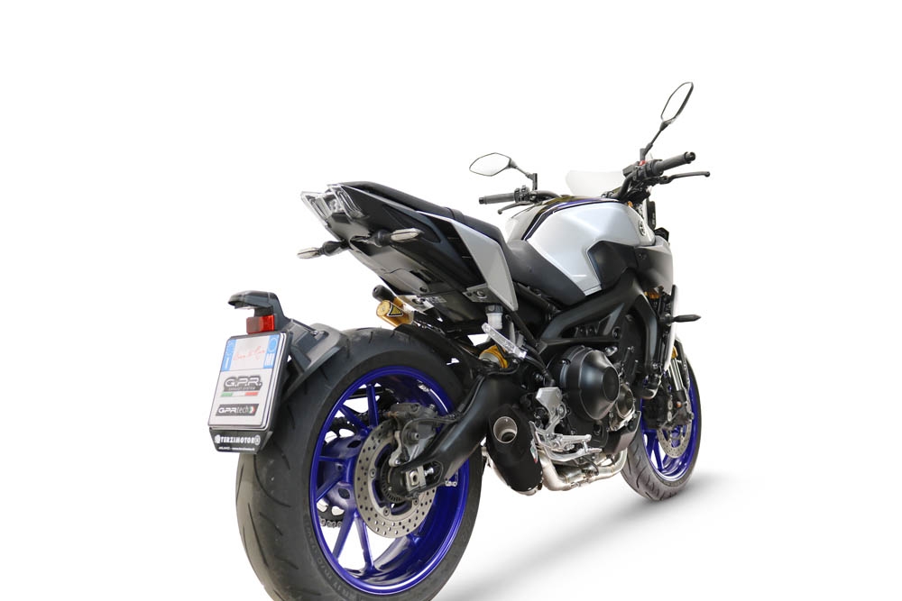 GPR escape compatible con  Yamaha Mt-09 2014-2020, GP-Revo Black Titanium, Escape linea completa racing, con db killer extraíble 