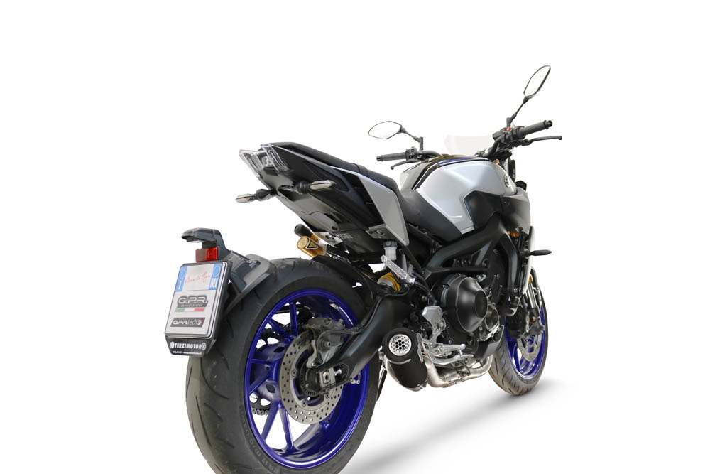 GPR escape compatible con Yamaha Mt-09 Tracer 900 2017-2020, M3 Black Titanium, Escape completo, no legal para países de la UE, con db killer extraíble 