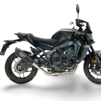 GPR escape compatible con  Yamaha Mt-09 2021-2024, GP-Revo Black Titanium, Silenciador homologado para ruido, escape completo con catalizador y db killer 