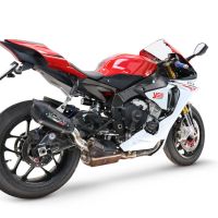 GPR escape compatible con  Yamaha Yzf R1-R1-M 2020-2025, GP-Revo Black Titanium, Escape legal, homologado, silenciador con db killer desmontable y tubo de conexión específico 