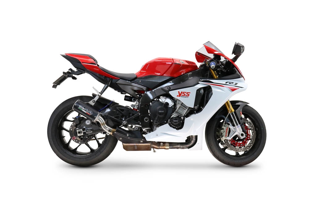 GPR escape compatible con  Yamaha Yzf R1-R1-M 2017-2019, M3 Black Titanium, Escape legal, homologado, silenciador con db killer desmontable y tubo de conexión específico 