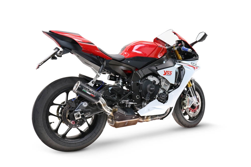 GPR escape compatible con  Yamaha Yzf R1-R1-M 2017-2019, M3 Black Titanium, Escape legal, homologado, silenciador con db killer desmontable y tubo de conexión específico 