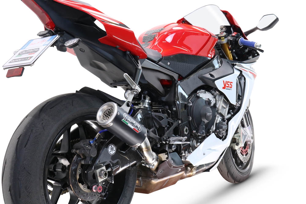 GPR escape compatible con  Yamaha Yzf R1-R1-M 2017-2019, M3 Black Titanium, Escape legal, homologado, silenciador con db killer desmontable y tubo de conexión específico 