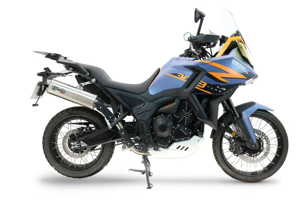 GPR escape compatible con  Zontes 703 F 2025-2026, Dual Inox, Escape racing, silencioso con tubo de conexión 