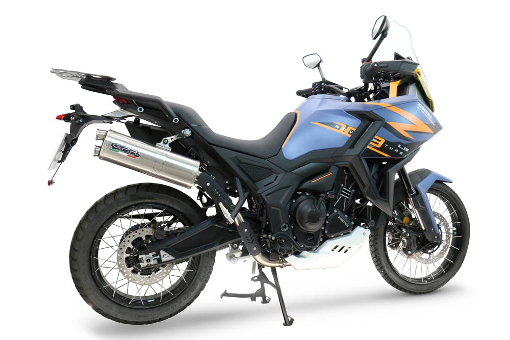 GPR escape compatible con  Zontes 703 F 2025-2026, Dual Inox, Escape racing, silencioso con tubo de conexión 