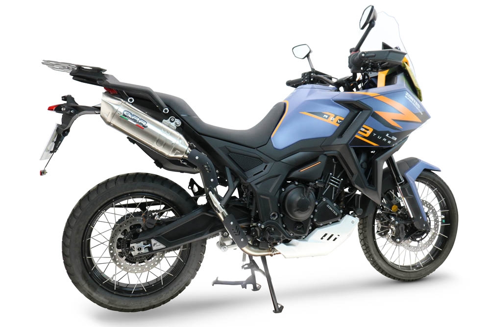 GPR escape compatible con  Zontes 703 F 2025-2026, Furore-X Acciaio Inox, Escape legal, homologado, silenciador con db killer desmontable y tubo de conexión específico 