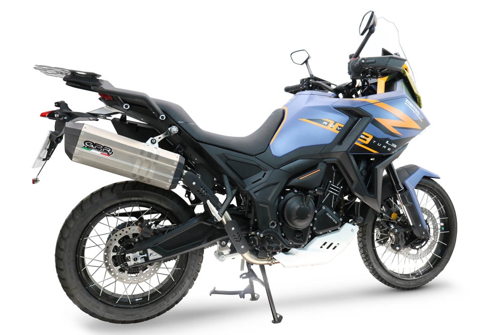 GPR escape compatible con  Zontes 703 F 2025-2026, Hyper Sonic Black Titanium, Escape legal, homologado, silenciador con db killer desmontable y tubo de conexión específico 