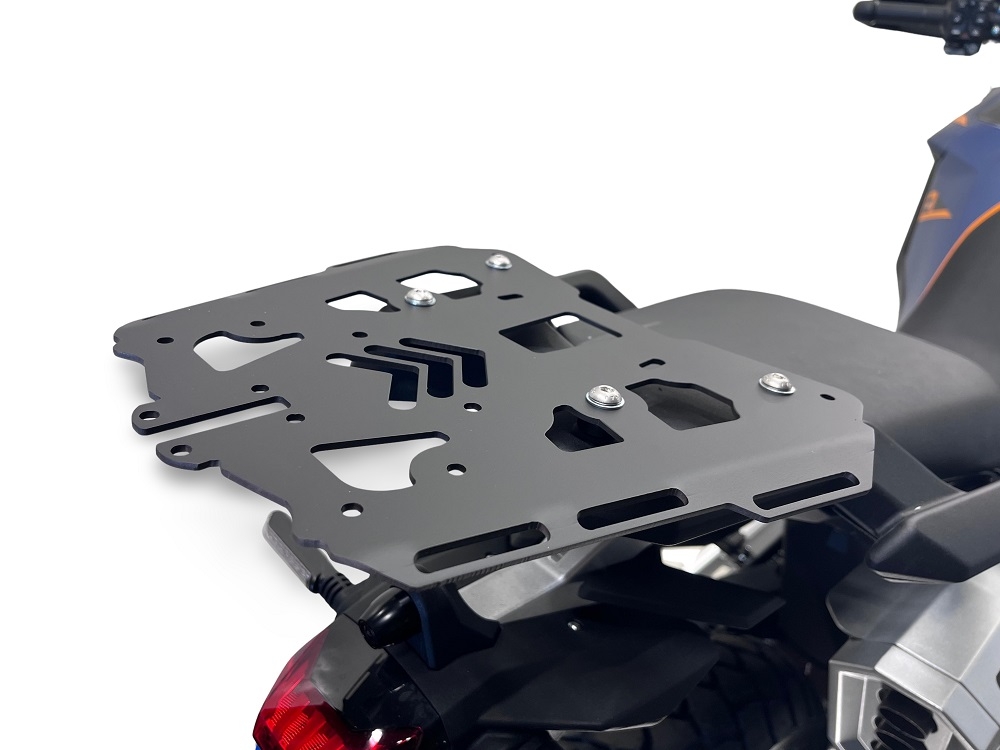 GPR TECH compatible con  Zontes 703 F 2025/2026 Placa de fijación específica Top Case ALPITECH 35>55 LT compatible con portaequipajes original, fabricada en acero inoxidable con 4 puntos de anclaje