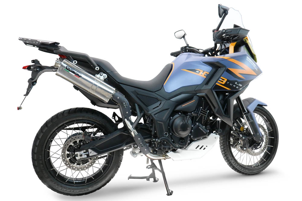 GPR escape compatible con  Zontes 703 F 2025-2026, Trioval, Escape legal, homologado, silenciador con db killer desmontable y tubo de conexión específico 